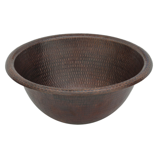 Main Image of Premier Copper Products 14" Round Copper Bathroom Sink, Oil Rubbed Bronze, LR14RDB