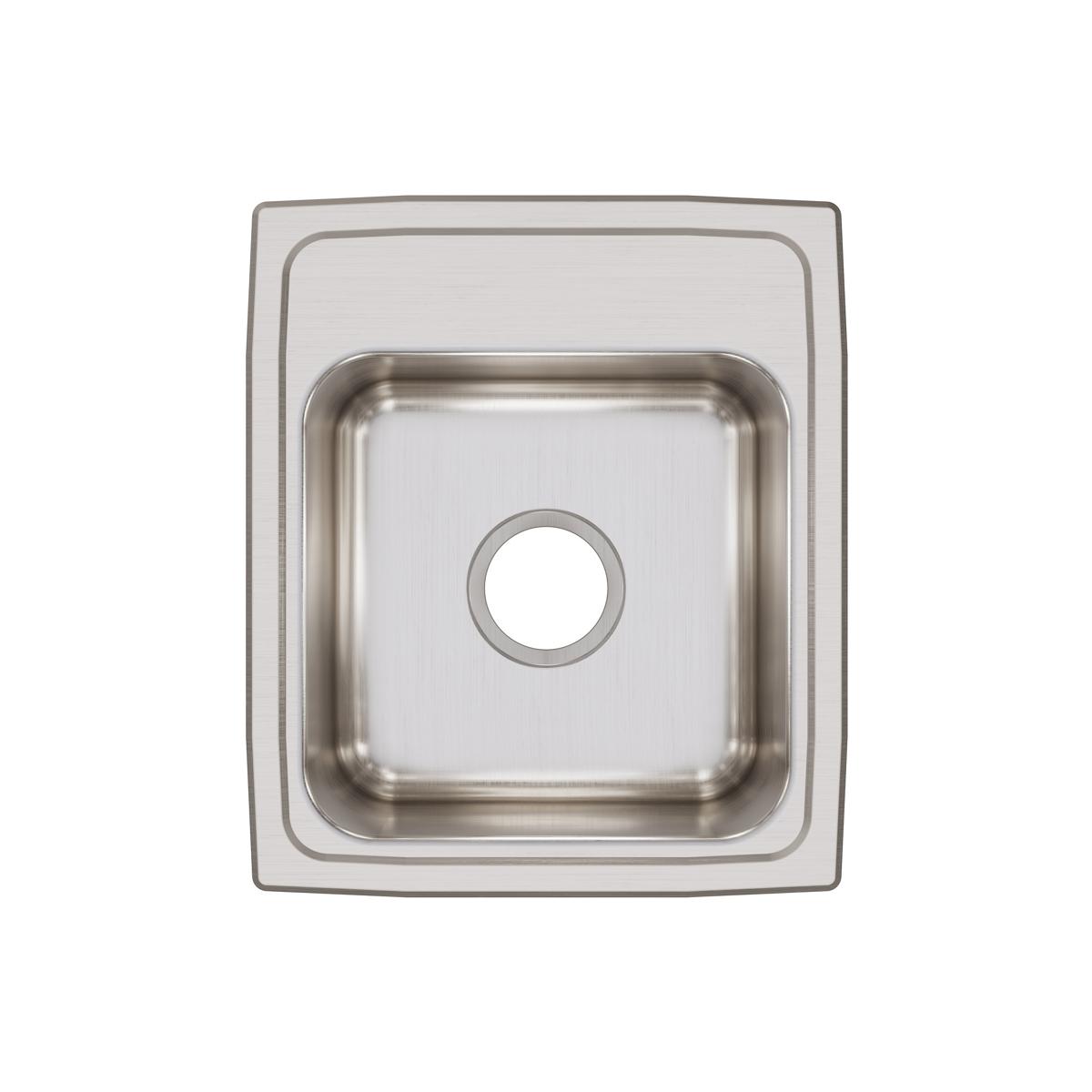 Elkay Lustertone Classic 15" Rectangular Stainless Steel Bar/Prep Sink, No Faucet Hole, LRQ15170