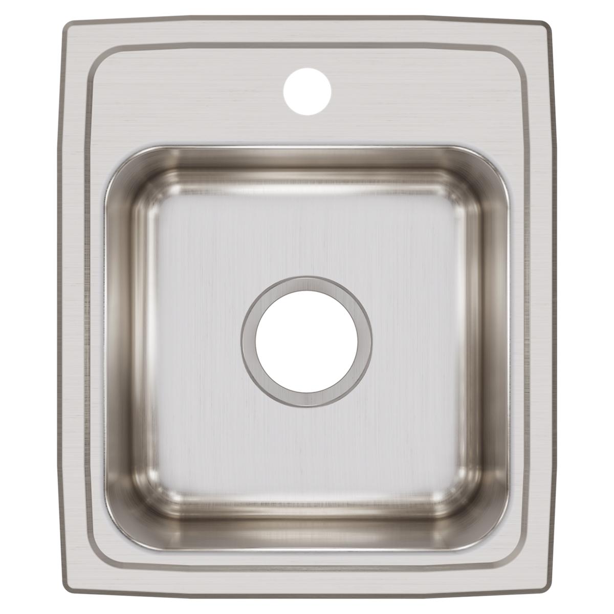 Elkay Lustertone Classic 15" Rectangular Stainless Steel Bar/Prep Sink, 1 Faucet Hole, LRQ15171