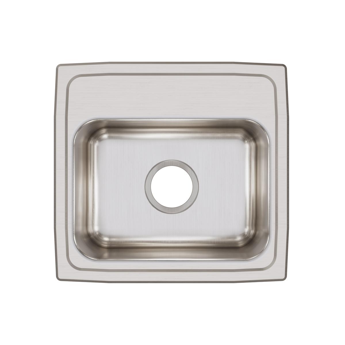 Elkay Lustertone Classic 17" Drop In/Topmount Stainless Steel Kitchen Sink, Lustrous Satin, No Faucet Hole, LR17160
