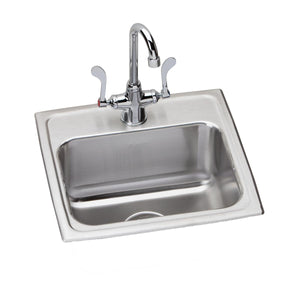 Alternate Image for Elkay Lustertone Classic 17" Drop In/Topmount Stainless Steel Kitchen Sink Kit with Faucet, Lustrous Satin, 1 Faucet Hole, LR1716SC