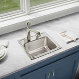 Elkay Lustertone Classic 17" Drop In/Topmount Stainless Steel Kitchen Sink, Lustrous Satin, MR2 Faucet Holes, LR1716MR2