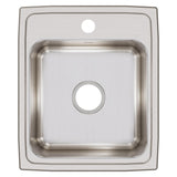 Elkay Lustertone Classic 17" Drop In/Topmount Stainless Steel Kitchen Sink, 1 Faucet Hole, LRQ17201