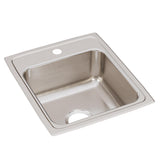 Elkay Lustertone Classic 17" Drop In/Topmount Stainless Steel Kitchen Sink, 1 Faucet Hole, LRQ17201