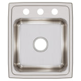 Elkay Lustertone Classic 17" Drop In/Topmount Stainless Steel Kitchen Sink, 3 Faucet Holes, LRQ17203