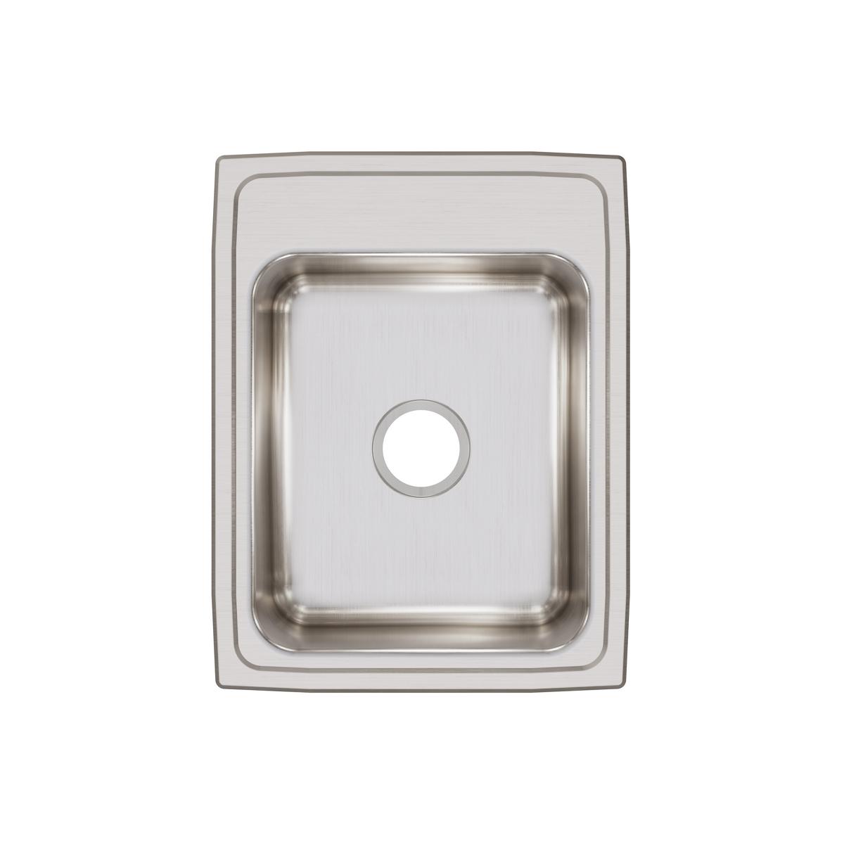 Elkay Lustertone Classic 17" Drop In/Topmount Stainless Steel Kitchen Sink, Lustrous Satin, No Faucet Hole, LR17220