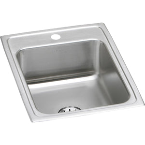 Alternate Image for Elkay Lustertone Classic 17" Drop In/Topmount Stainless Steel Kitchen Sink, Lustrous Satin, 1 Faucet Hole, Perfect Drain, LR1722PD1