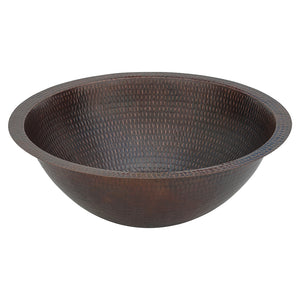 Alternate Image for Premier Copper Products 17" Round Copper Bathroom Sink, Oil Rubbed Bronze, LR17FDB