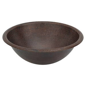 Alternate Image for Premier Copper Products 17" Round Copper Bathroom Sink, Oil Rubbed Bronze, LR17RDB