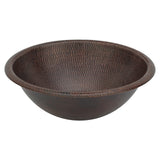 Main Image of Premier Copper Products 17" Round Copper Bathroom Sink, Oil Rubbed Bronze, LR17RDB