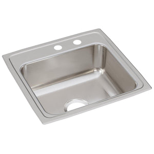 Alternate Image for Elkay Lustertone Classic 20" Drop In/Topmount Stainless Steel Kitchen Sink, Lustrous Satin, MR2 Faucet Holes, LR1919MR2