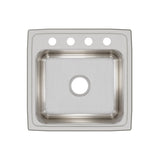 Elkay Lustertone Classic 20" Drop In/Topmount Stainless Steel Kitchen Sink, Lustrous Satin, OS4 Faucet Holes, LR1919OS4