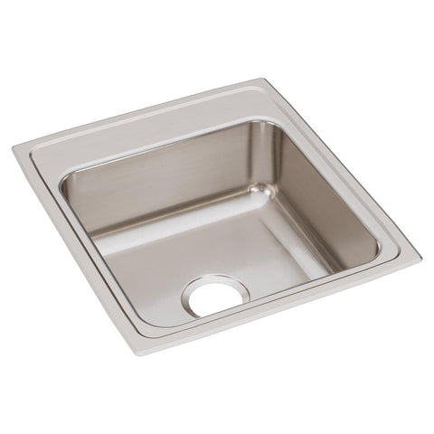 Elkay Lustertone Classic 20" Drop In/Topmount Stainless Steel Kitchen Sink, Lustrous Satin, No Faucet Hole, LR20220