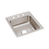 Elkay Lustertone Classic 20" Drop In/Topmount Stainless Steel ADA Kitchen Sink, Lustrous Satin, 1 Faucet Hole, LRADQ2022501