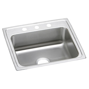 Alternate Image for Elkay Lustertone Classic 22" Drop In/Topmount Stainless Steel Kitchen Sink, 3 Faucet Holes, LRQ22193