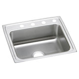 Elkay Lustertone Classic 22" Drop In/Topmount Stainless Steel Kitchen Sink, 4 Faucet Holes, LRQ22194