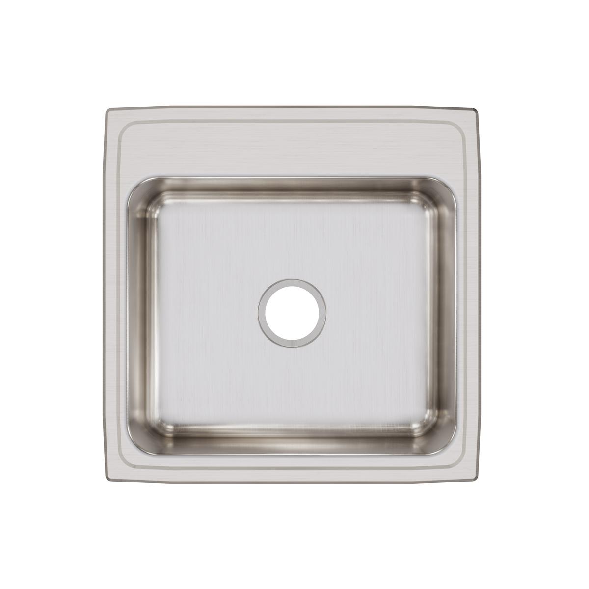 Elkay Lustertone Classic 22" Drop In/Topmount Stainless Steel Kitchen Sink, Lustrous Satin, No Faucet Hole, LR22220