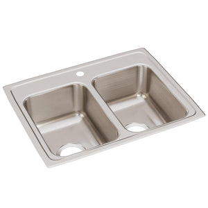 Alternate Image for Elkay Lustertone Classic 25" Drop In/Topmount Stainless Steel Kitchen Sink, 50/50 Double Bowl, 1 Faucet Hole, LRQ25191