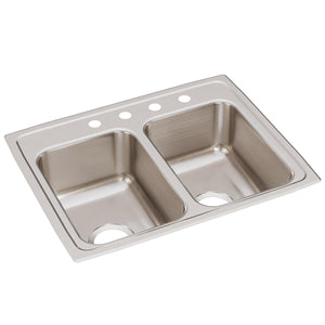 Alternate Image for Elkay Lustertone Classic 25" Drop In/Topmount Stainless Steel Kitchen Sink, 50/50 Double Bowl, 4 Faucet Holes, LRQ25194