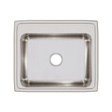 Elkay Lustertone Classic 25" Drop In/Topmount Stainless Steel Kitchen Sink, No Faucet Hole, LRQ25210