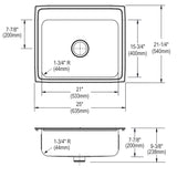 Elkay Lustertone Classic 25" Drop In/Topmount Stainless Steel Kitchen Sink, Lustrous Satin, 3 Faucet Holes, Perfect Drain, LR2521PD3