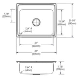 Elkay Lustertone Classic 25" Drop In/Topmount Stainless Steel Kitchen Sink, 3 Faucet Holes, LRQ25213