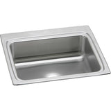 Elkay Lustertone Classic 25" Drop In/Topmount Stainless Steel Kitchen Sink, Lustrous Satin, No Faucet Hole, LR25220