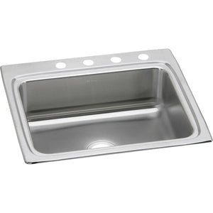 Alternate Image for Elkay Lustertone Classic 25" Drop In/Topmount Stainless Steel Kitchen Sink, 4 Faucet Holes, LRQ25224