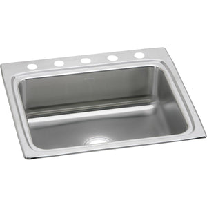 Alternate Image for Elkay Lustertone Classic 25" Drop In/Topmount Stainless Steel Kitchen Sink, Lustrous Satin, 5 Faucet Holes, LR25225