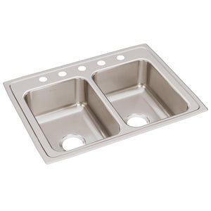 Alternate Image for Elkay Lustertone Classic 29" Drop In/Topmount Stainless Steel Kitchen Sink, 50/50 Double Bowl, Lustrous Satin, 5 Faucet Holes, LR29225
