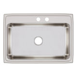 Elkay Lustertone Classic 31" Drop In/Topmount Stainless Steel Kitchen Sink, Lustrous Satin, MR2 Faucet Holes, LR3122MR2