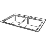 Elkay Lustertone Classic 33" Drop In/Topmount Stainless Steel Kitchen Sink, 50/50 Double Bowl, Lustrous Satin, MR2 Faucet Holes, LR3322MR2