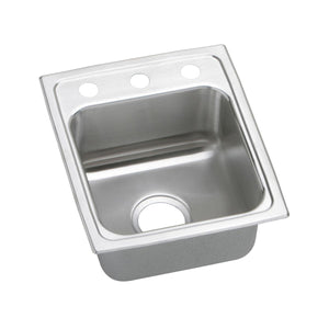 Alternate Image for Elkay Lustertone Classic 13" Drop In/Topmount Stainless Steel ADA Kitchen Sink, Lustrous Satin, 3 Faucet Holes, LRADQ1316553