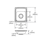 Elkay Lustertone Classic 13" Drop In/Topmount Stainless Steel ADA Kitchen Sink, Lustrous Satin, 3 Faucet Holes, LRAD1316403