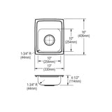 Elkay Lustertone Classic 13" Drop In/Topmount Stainless Steel ADA Kitchen Sink, Lustrous Satin, 2 Faucet Holes, LRAD1316452