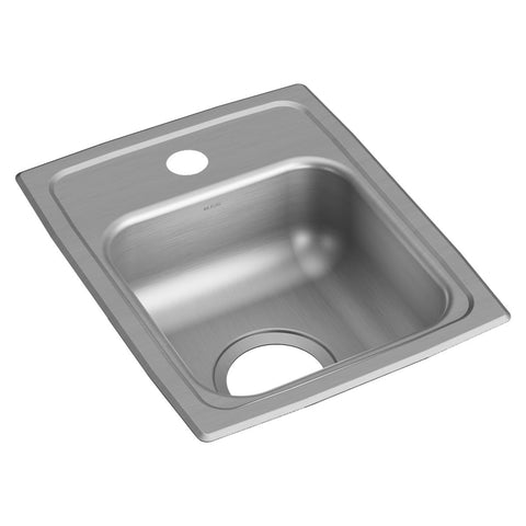 Elkay Lustertone Classic 13" Drop In/Topmount Stainless Steel ADA Kitchen Sink, Lustrous Satin, 2 Faucet Holes, LRAD1316602