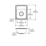 Elkay Lustertone Classic 13" Drop In/Topmount Stainless Steel ADA Kitchen Sink, Lustrous Satin, 2 Faucet Holes, LRADQ1316552