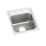 Elkay Lustertone Classic 15" Drop In/Topmount Stainless Steel ADA Kitchen Sink, Lustrous Satin, 2 Faucet Holes, LRAD1517402