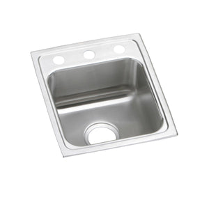 Alternate Image for Elkay Lustertone Classic 15" Drop In/Topmount Stainless Steel ADA Kitchen Sink, Lustrous Satin, 2 Faucet Holes, LRADQ1517502
