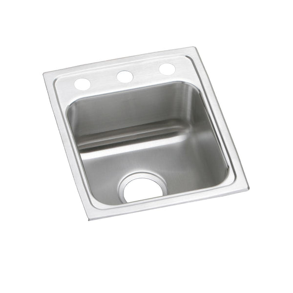 Elkay Lustertone Classic 13" Drop In/Topmount Stainless Steel ADA Kitchen Sink, Lustrous Satin, 1 Faucet Hole, LRAD1316401