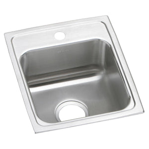 Alternate Image for Elkay Lustertone Classic 15" Drop In/Topmount Stainless Steel ADA Kitchen Sink, Lustrous Satin, 1 Faucet Hole, LRADQ1517601