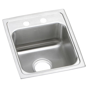 Alternate Image for Elkay Lustertone Classic 15" Drop In/Topmount Stainless Steel ADA Kitchen Sink, Lustrous Satin, 2 Faucet Holes, LRADQ1517602