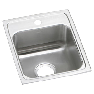 Alternate Image for Elkay Lustertone Classic 15" Drop In/Topmount Stainless Steel ADA Kitchen Sink, Lustrous Satin, 1 Faucet Hole, LRADQ1517651