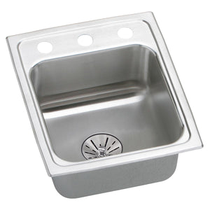 Alternate Image for Elkay Lustertone Classic 15" Drop In/Topmount Stainless Steel ADA Kitchen Sink, Lustrous Satin, 1 Faucet Hole, Perfect Drain, LRADQ151765PD1