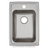 Elkay Lustertone Classic 15" Drop In/Topmount Stainless Steel ADA Kitchen Sink, Lustrous Satin, 1 Faucet Hole, LRAD1522551