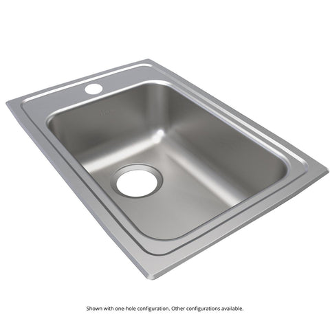 Elkay Lustertone Classic 15" Drop In/Topmount Stainless Steel ADA Kitchen Sink, Lustrous Satin, MR2 Faucet Holes, LRAD152265MR2