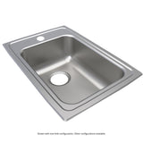 Elkay Lustertone Classic 15" Drop In/Topmount Stainless Steel ADA Kitchen Sink, Lustrous Satin, 1 Faucet Hole, LRAD1522651