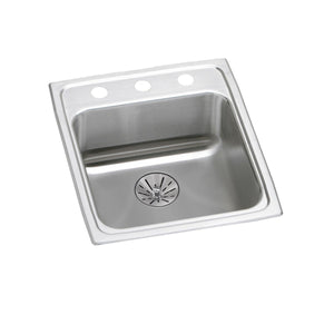 Alternate Image for Elkay Lustertone Classic 15" Drop In/Topmount Stainless Steel ADA Kitchen Sink, Lustrous Satin, 1 Faucet Hole, Perfect Drain, LRAD152265PD1