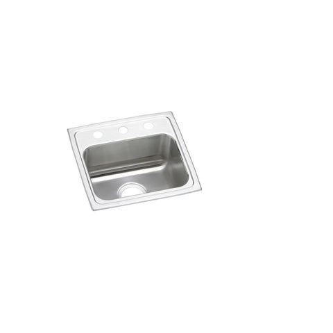 Elkay Lustertone Classic 17" Drop In/Topmount Stainless Steel ADA Kitchen Sink, Lustrous Satin, OS4 Faucet Holes, LRAD171645OS4