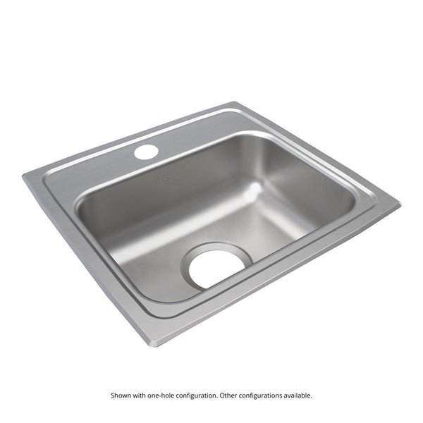 Elkay Lustertone Classic 17" Drop In/Topmount Stainless Steel ADA Kitchen Sink, Lustrous Satin, 3 Faucet Holes, LRAD1716553